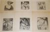 FRANK BRANGWYN Group of 10 etchings with drypoint from A l''Ombre de la Croix.